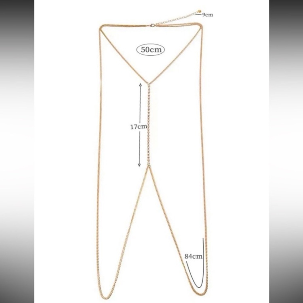 ⭐️ NEW - Rhinestone & Gold Body Chain - Picture 7 of 8